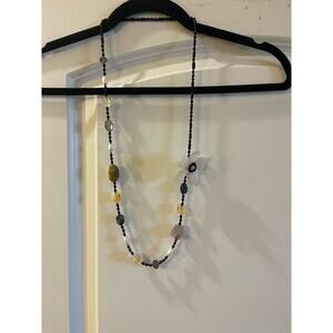 Necklace vintage glass beads hand beaded wear long or double as chocker